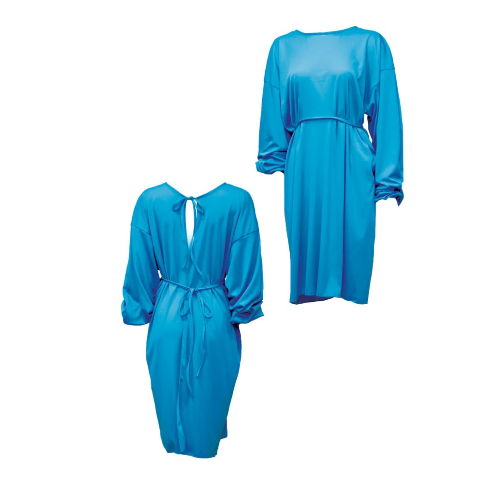 Reusable Water-Resistant Gown, 100% Polyester Interlock, 70 Denier, 43" Length, Full Back Closure, House Brand - Reusable Water-Resistant Gown - Image 1