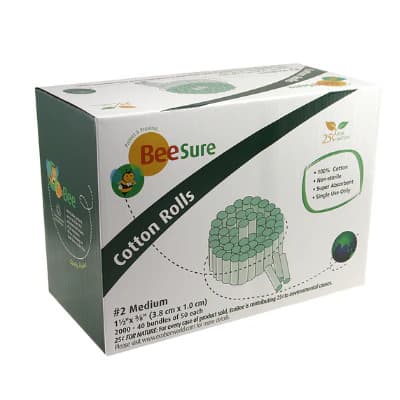 BeeSure Cotton Rolls #2 Medium, 1-1/2" x 3/8", Non-Sterile, 2000/Box, BE1820 thumbnail 6