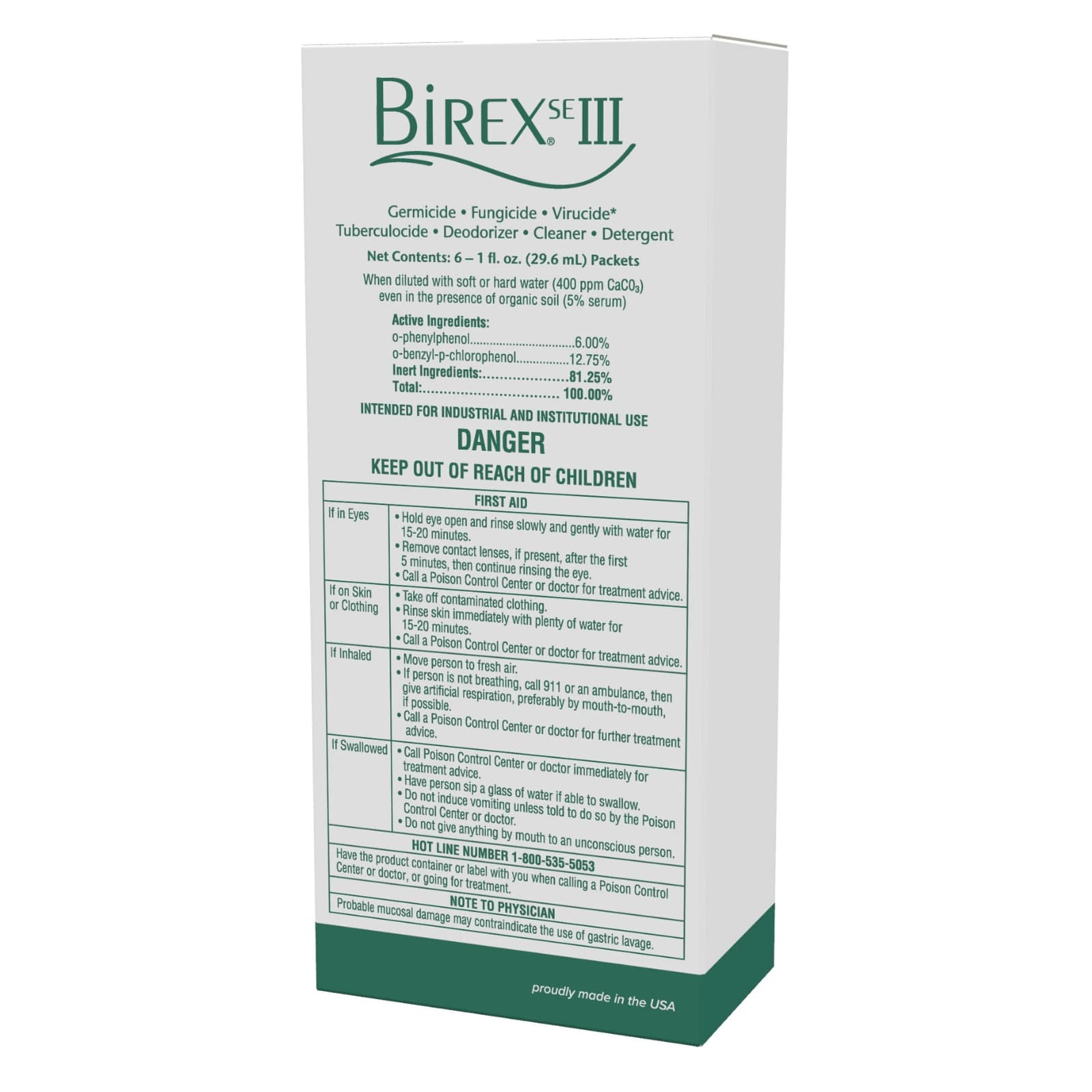 Birex SE III Surface Disinfectant Concentrate Intro Pack, 6 x 1 oz Packets, 296041 thumbnail 2