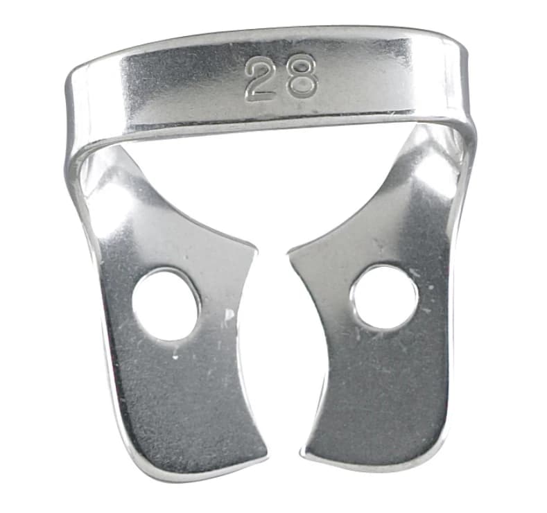 Miltex Rubber Dam Clamp #28, Winged, Lower Molar, Stainless Steel, 1 Each thumbnail 3