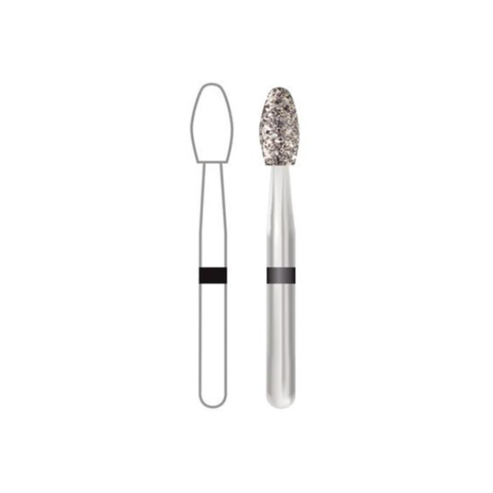 Midwest Diamond Bur FG 379-023SC Super Coarse Esthetic Trimming Egg, Friction Grip, 2.3 mm Diameter, 4.3 mm Length, 5/Pk, 471429 thumbnail 2