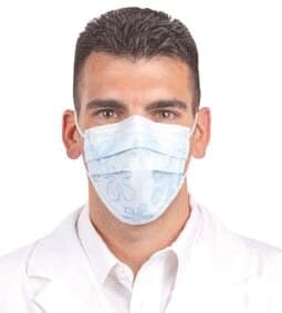 Sultan Com-Fit Groovy Earloop Face Mask, ASTM Level 3, Blue, 40/Box, 20350 thumbnail 2