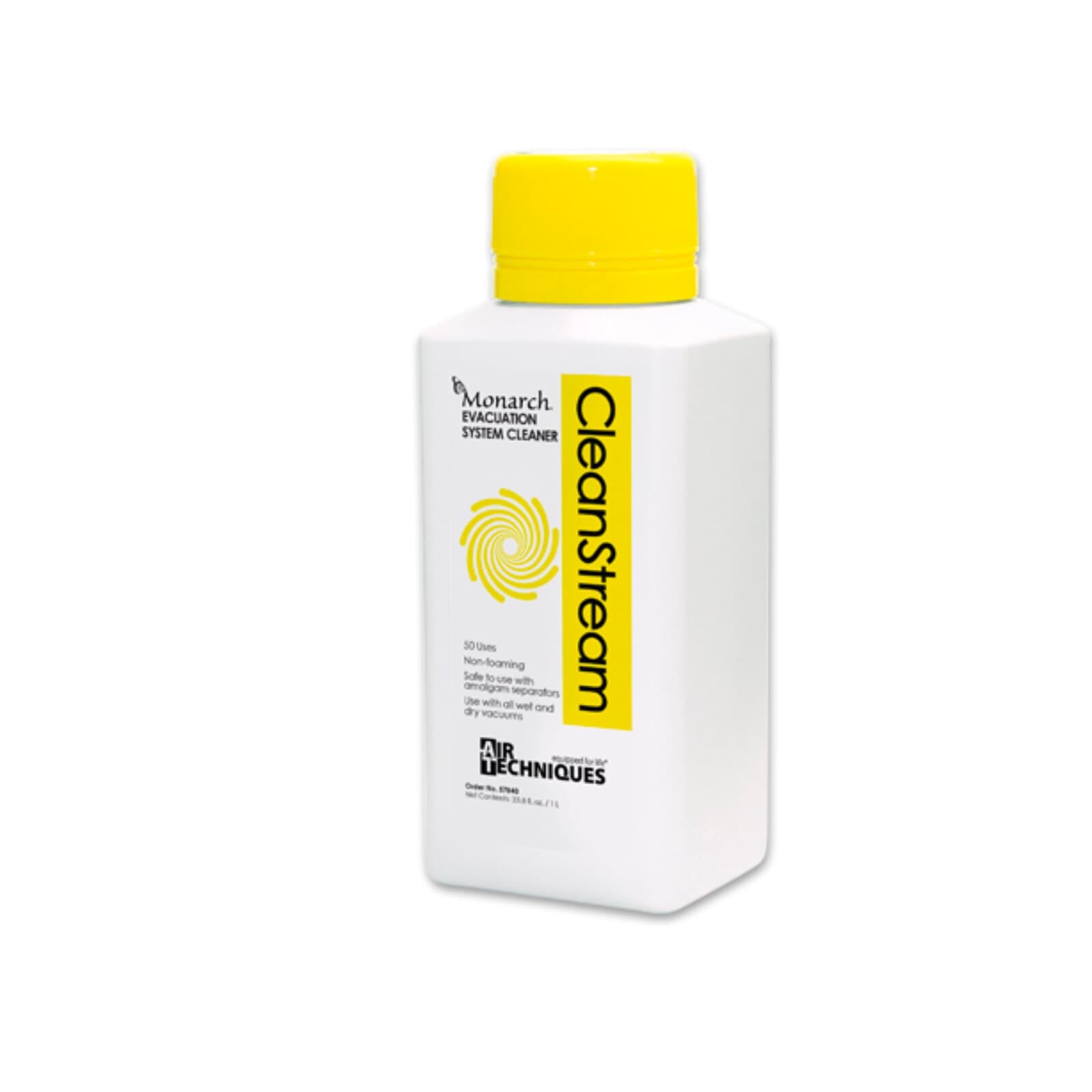 Air Techniques Monarch CleanStream Evacuation System Cleaner, 33.8 oz (1 Liter) Bottle, 50 Cleanings, 57840 thumbnail 3