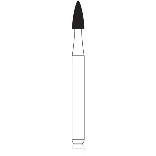 NTI FG Diamond Bur, Super Fine, Needle Shape, #859-016, 1.6 mm Diameter, 10.0 mm Length, Friction Grip, 5/Pkg thumbnail 2