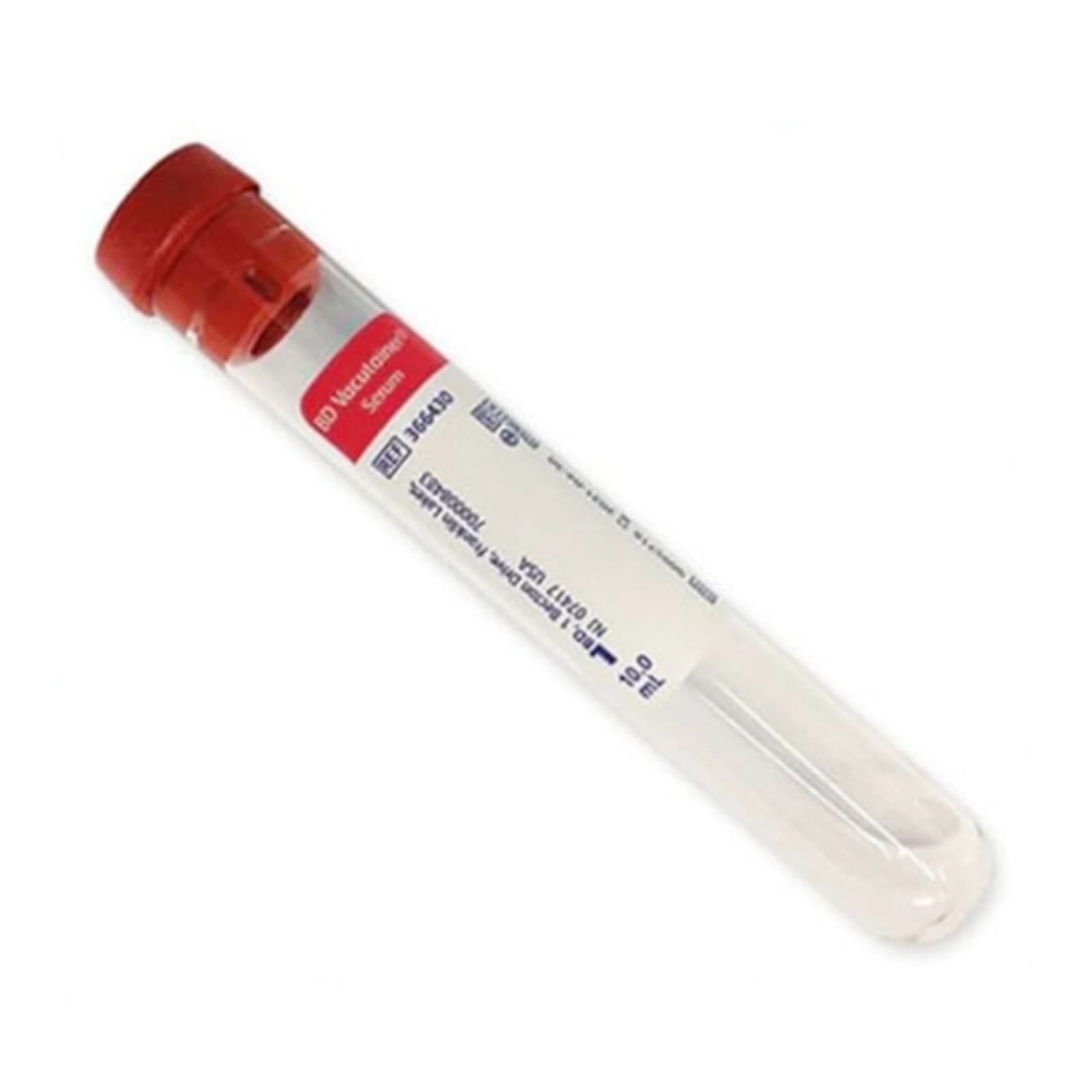 BD Vacutainer Serum Glass Tubes, 10mL, Red, 100/Pk - Vacutainer Serum Glass Tubes 10mL 100/Pk Red - Image 1
