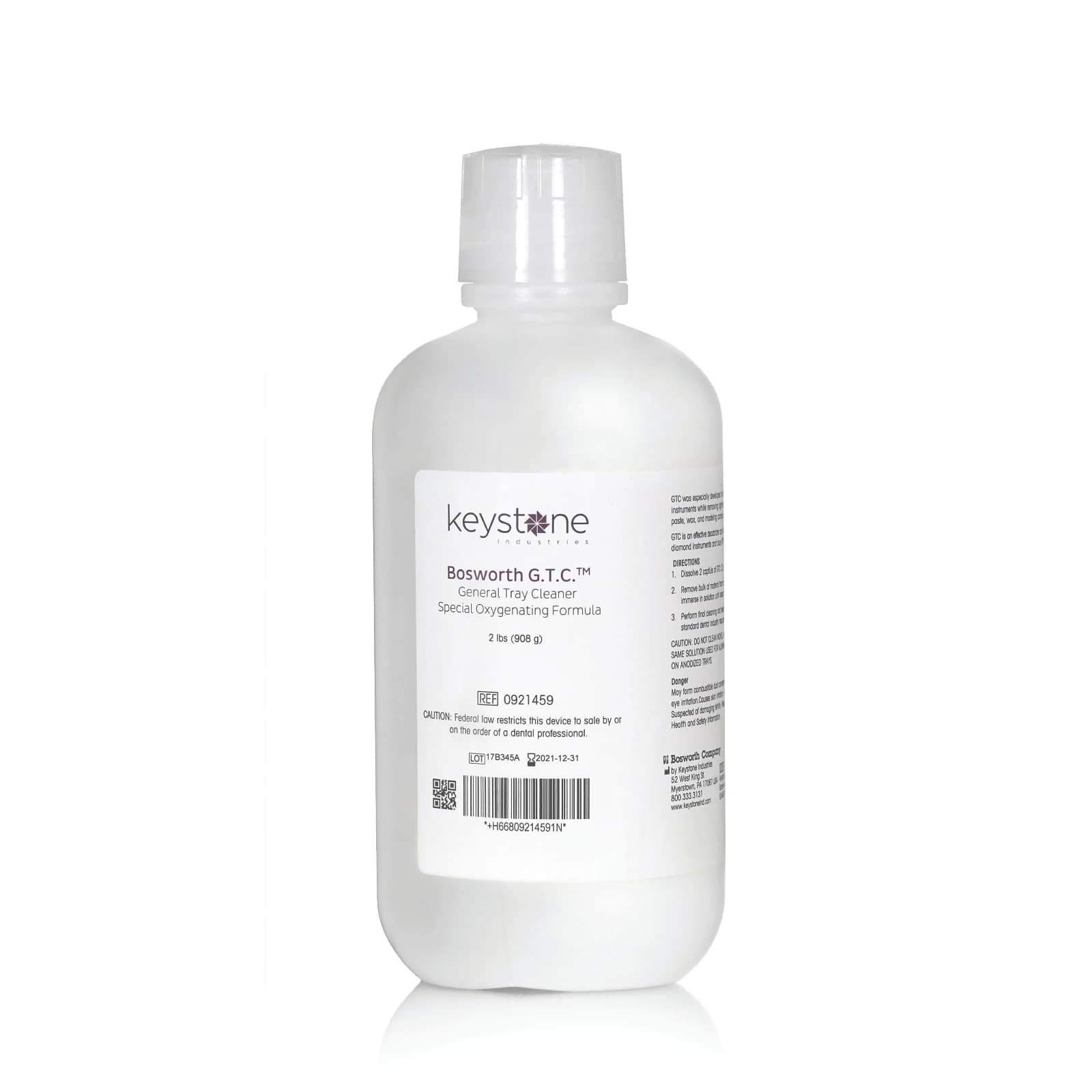 G.T.C. General Tray Cleaner, 2 lb (908g) Powder, Bottle, 0921459 - GTC General Tray Cleaner - Image 1