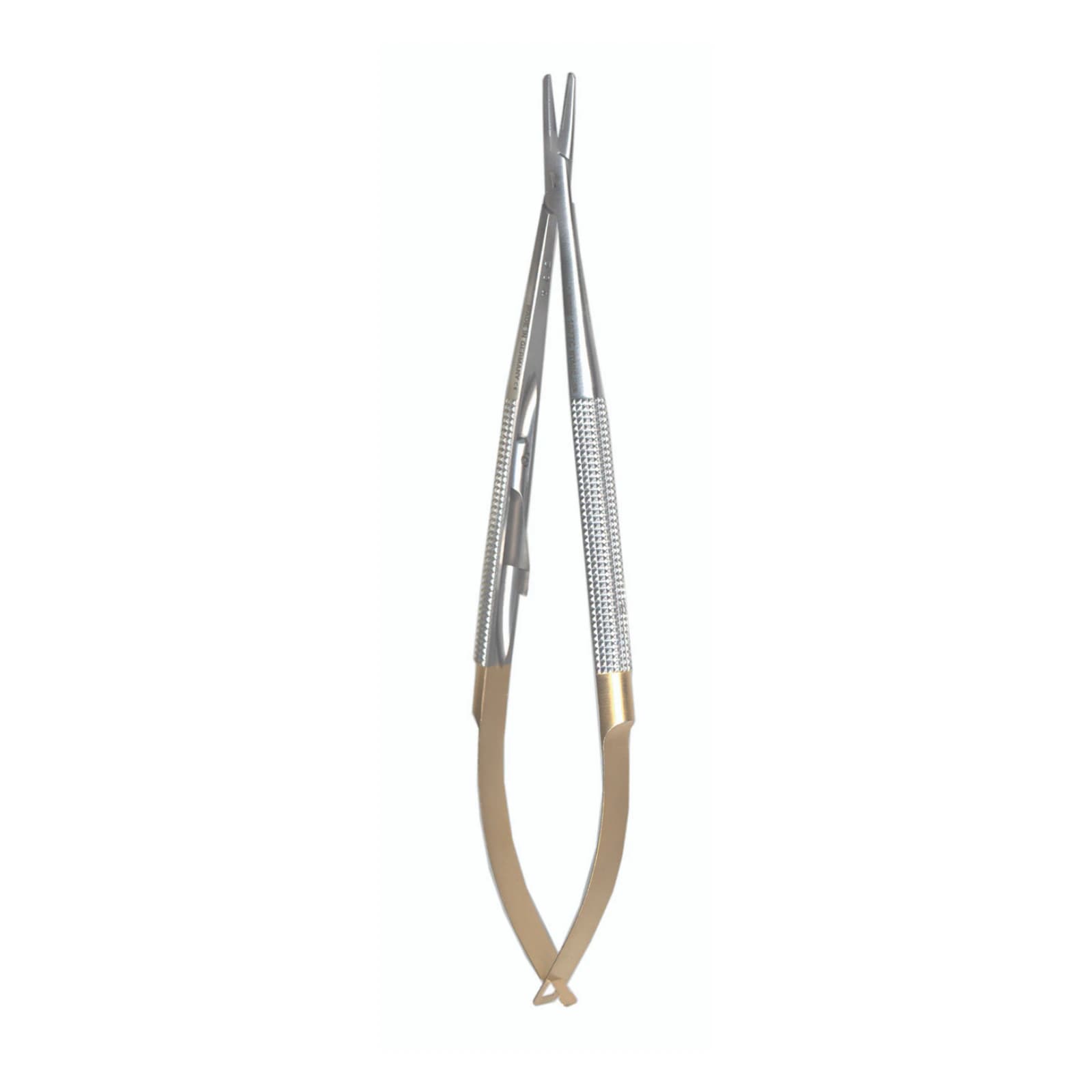 Needle Holder Castroviejo Straight, Micro Tips, 2.5mm Thick Jaw, Round Handle, Tungsten Carbide, 5.5", 1187TC - Needle Holder Straight 1187TC 2.5 - Image 1
