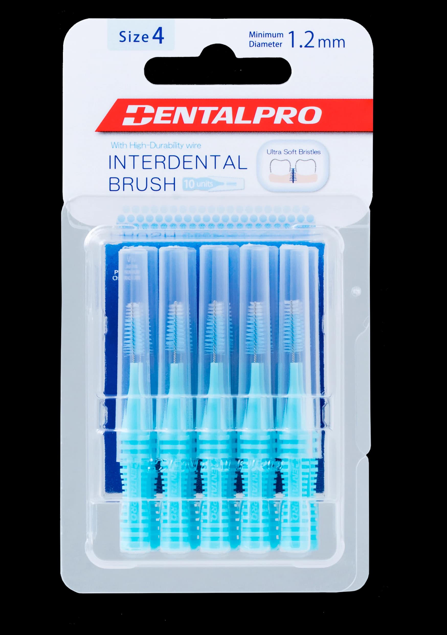 3D Dental Interdental Brush, I-Shaped, Size 4 (1.2mm), Blue, 10/Pk - Interdental Brush I-Shaped Size 4 Blue 10/Pk - Image 1