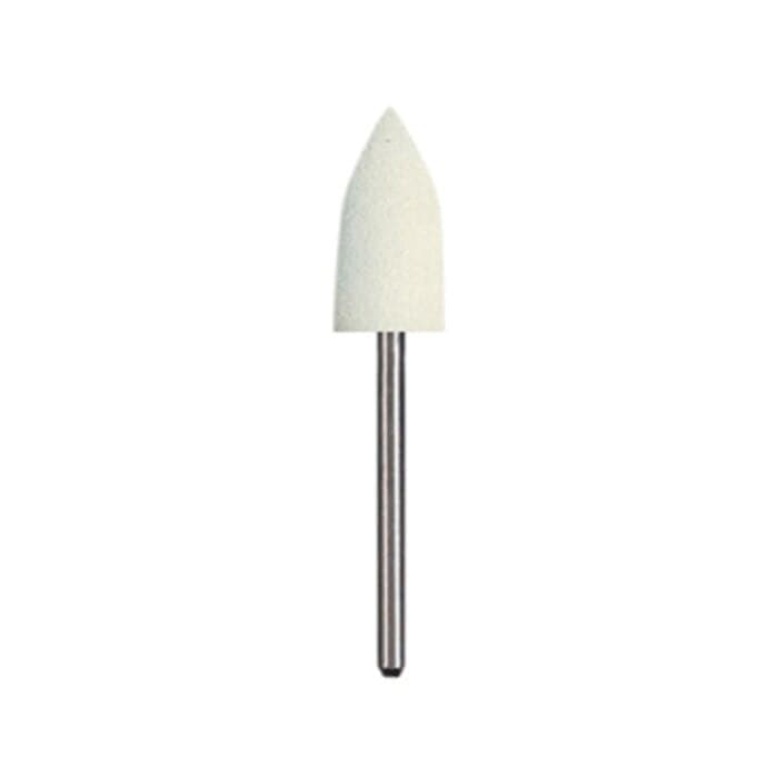 Dedeco White Midget Classic Rubber Polisher, Shape #14, Ultra-Fine, HP (3/32" / 2.35mm) Shank, 12/Box - White Midgets HP 14 12/Bx - Image 1