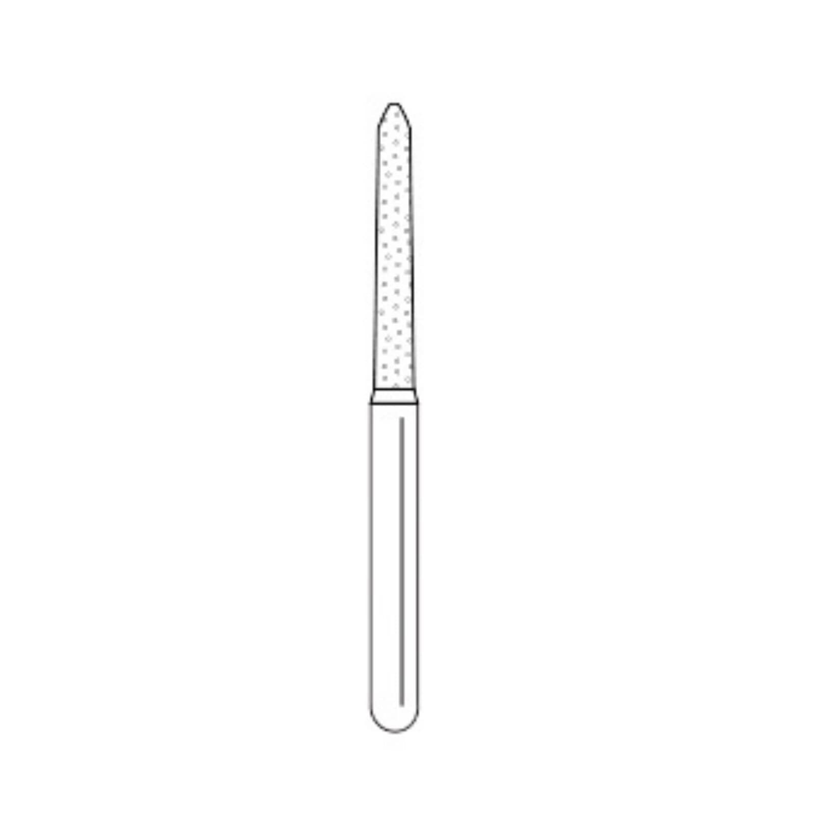 Solo Diamond® Single-Use Diamond Burs FG, Curettage K, #1714.10, Medium Grit, 1.4mm Major/1.1mm Minor Diameter, 10mm Length, Blue Ring, 25/Bx, 879K014M thumbnail 3