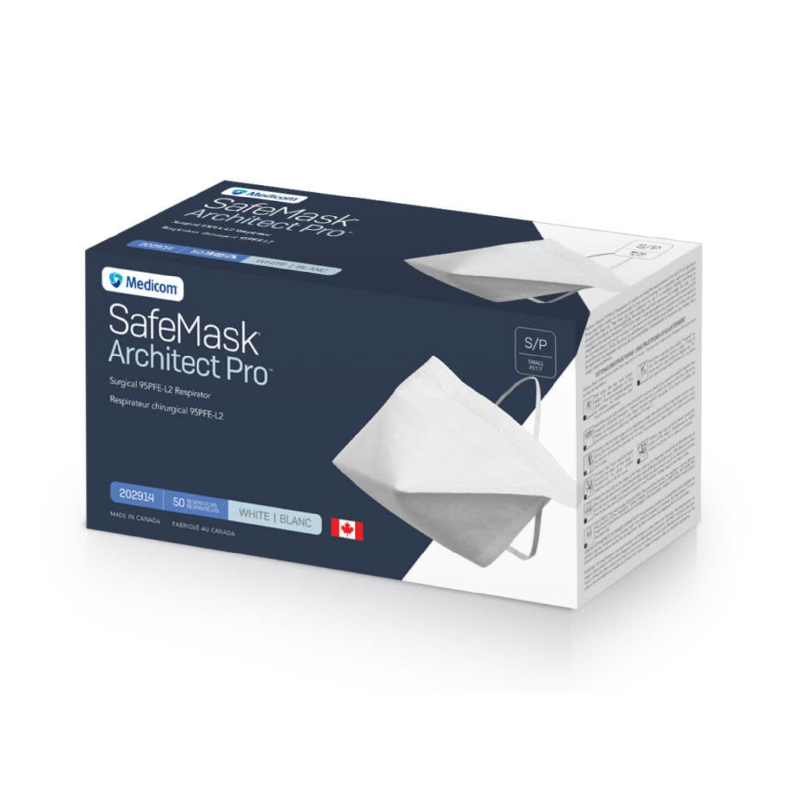 Medicom SafeMask Architect Pro N95 Surgical Respirator, Small, White, 50/Box, 203214 thumbnail 13