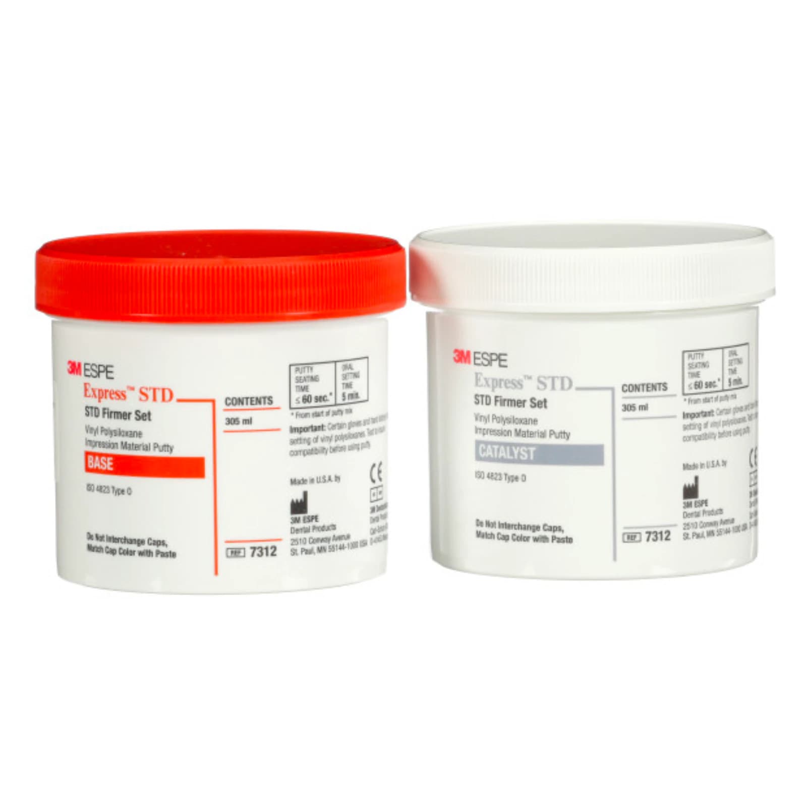 3M Express STD VPS Impression Material Putty Kit, Firm Set, 610 mL (2 x 305 mL Jars), 7312 thumbnail 7