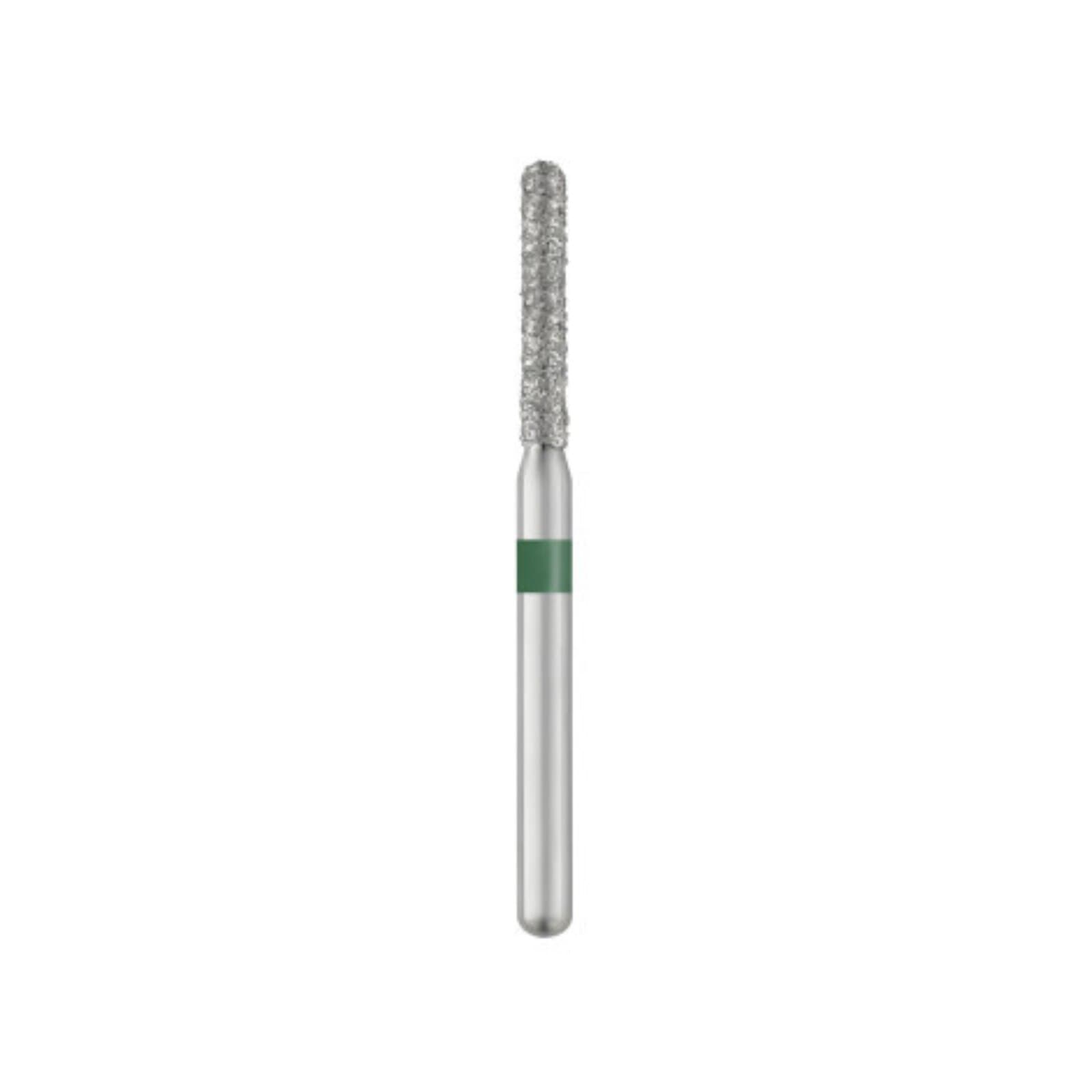 Piranha Diamond Single-Use Burs, FG, Round End Cylinder, # 881-014, 1.4 mm, Coarse, Green, 25/Pk, 881-014C thumbnail 3