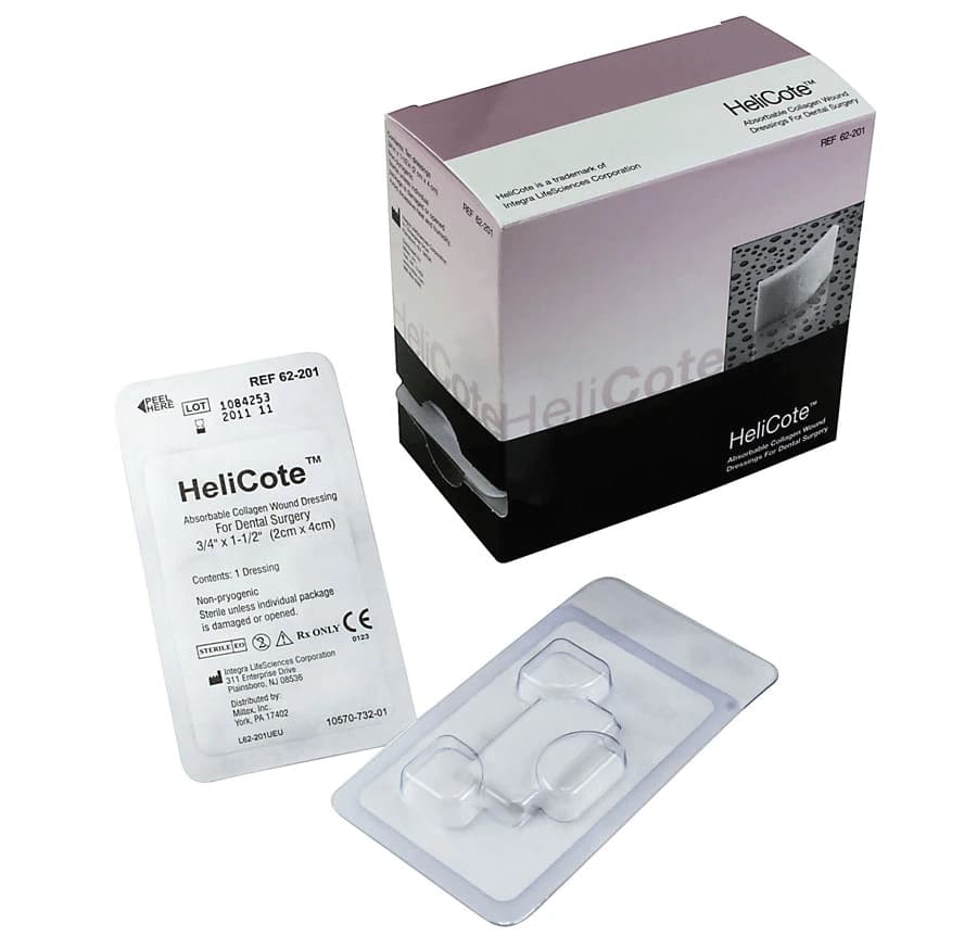 HeliCote Absorbable Collagen Wound Dressing, 0.75" x 1.5", 10/Pk, 62-201 thumbnail 2