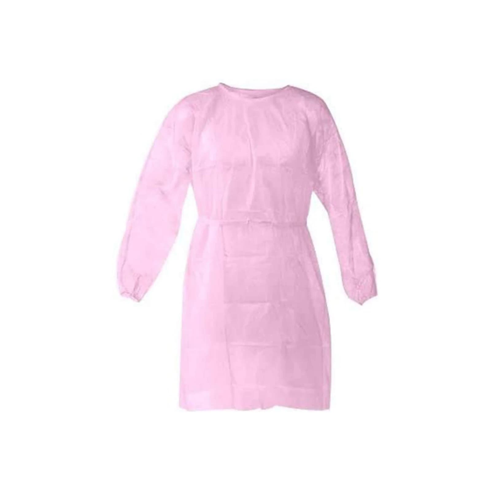 Essentials Isolation Gown, Pink, Knit Cuff, 50/Pk - Essentials Isolation Gown, Pink, 50/Pk. Lightweight and breathable with fluid - Image 1