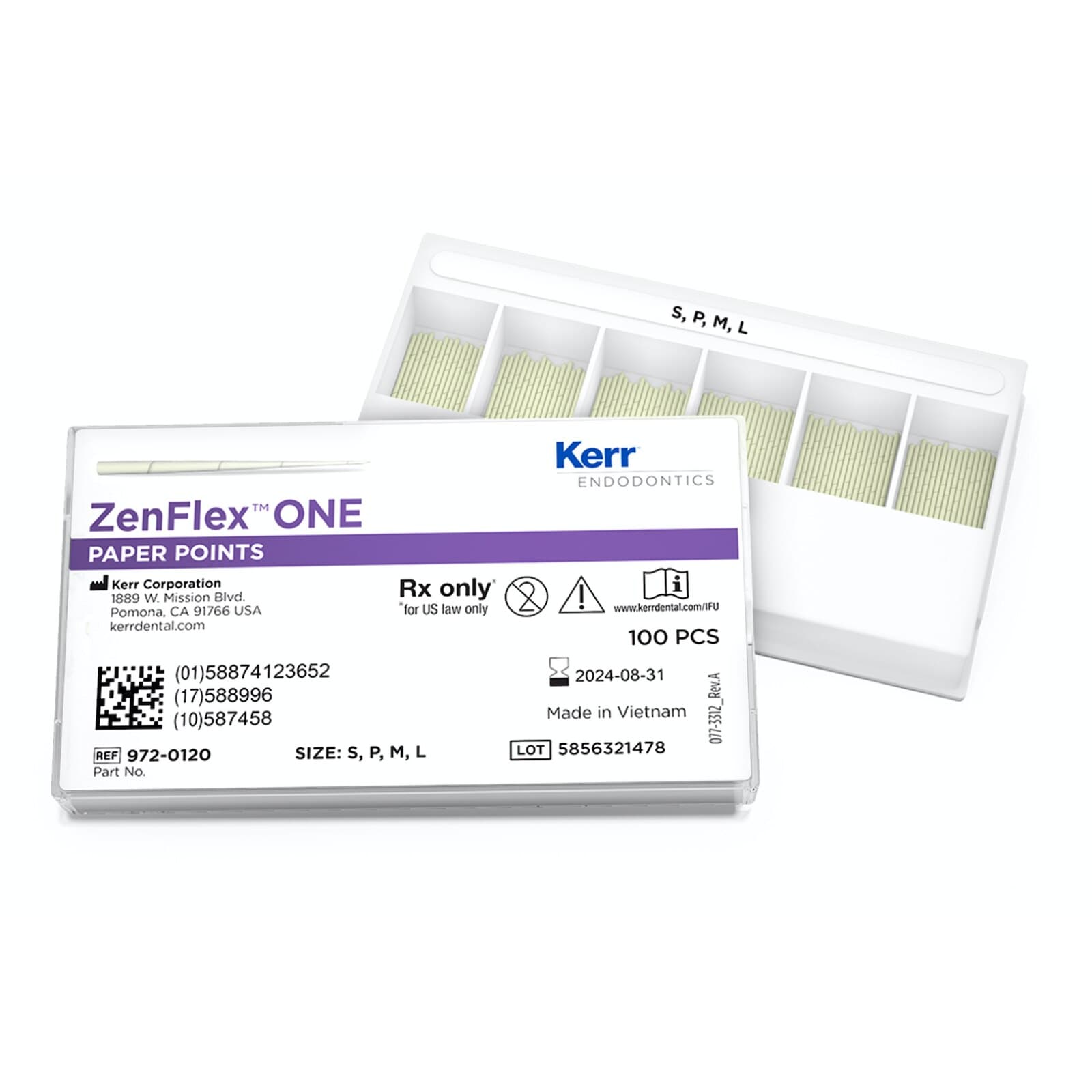 Kerr Dental ZenFlex ONE Absorbent Paper Points, .06 Taper, Assorted Sizes (20/25/35/45), 100/Box, 972-0120 thumbnail 2