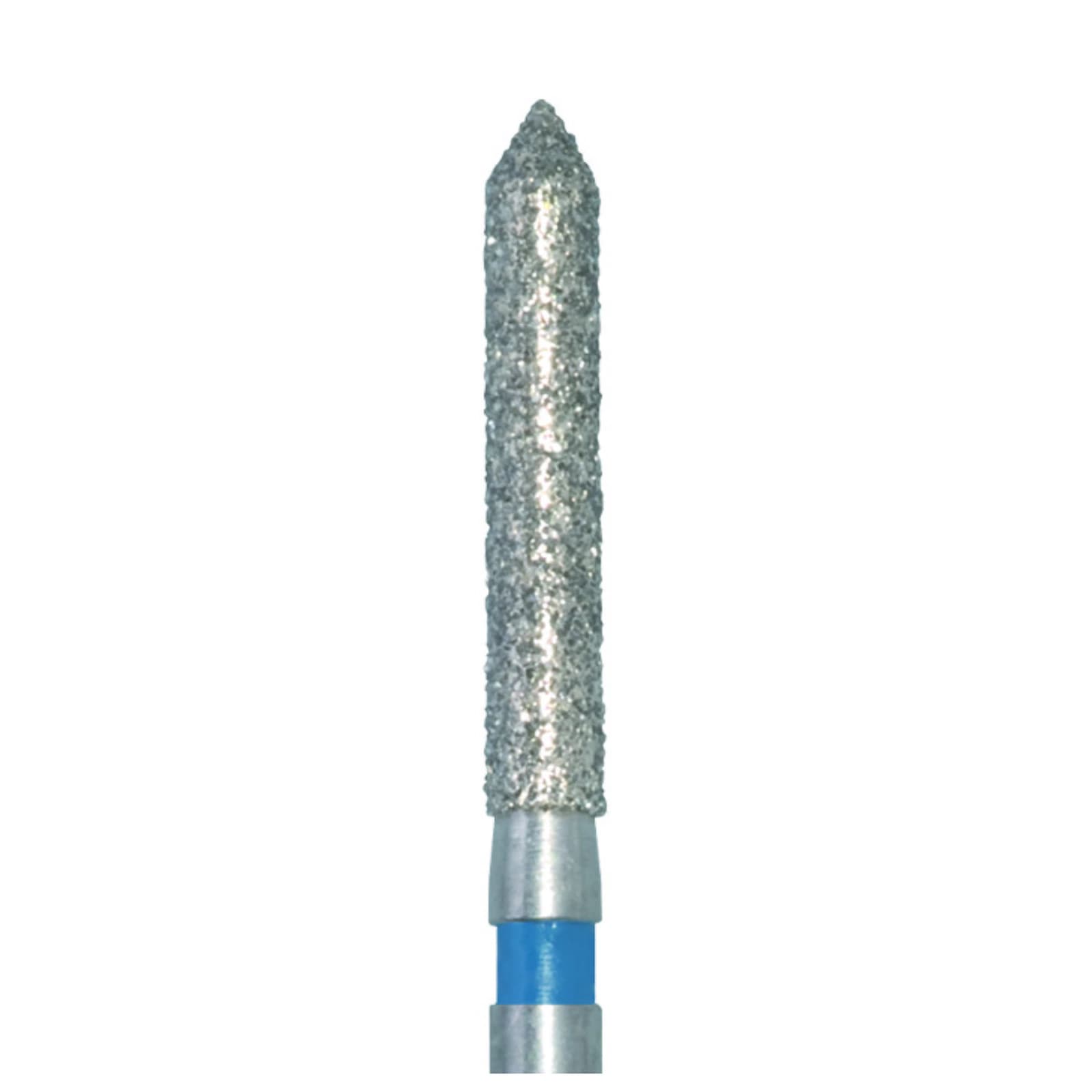Meisinger Diamond Bur, FG, Medium Grit, Blue Ring, Pointed Cylinder (Bevel Tip), 886-016, 1.6 mm Diameter, 10 mm Head Length, Pack of 5 thumbnail 3