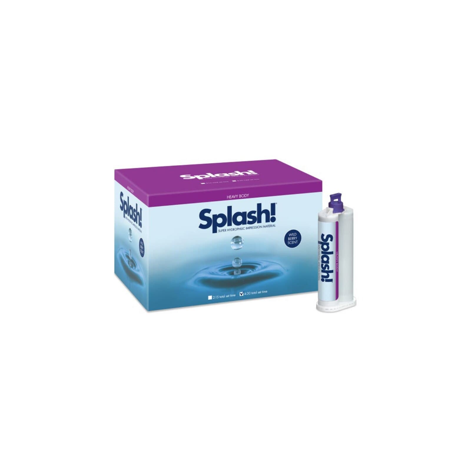 Splash! VPS Impression Material, Regular Set Heavy Body, 1:1 Automix Cartridges, 48 mL, Wild Berry, 20/Box, SPD1590 thumbnail 2