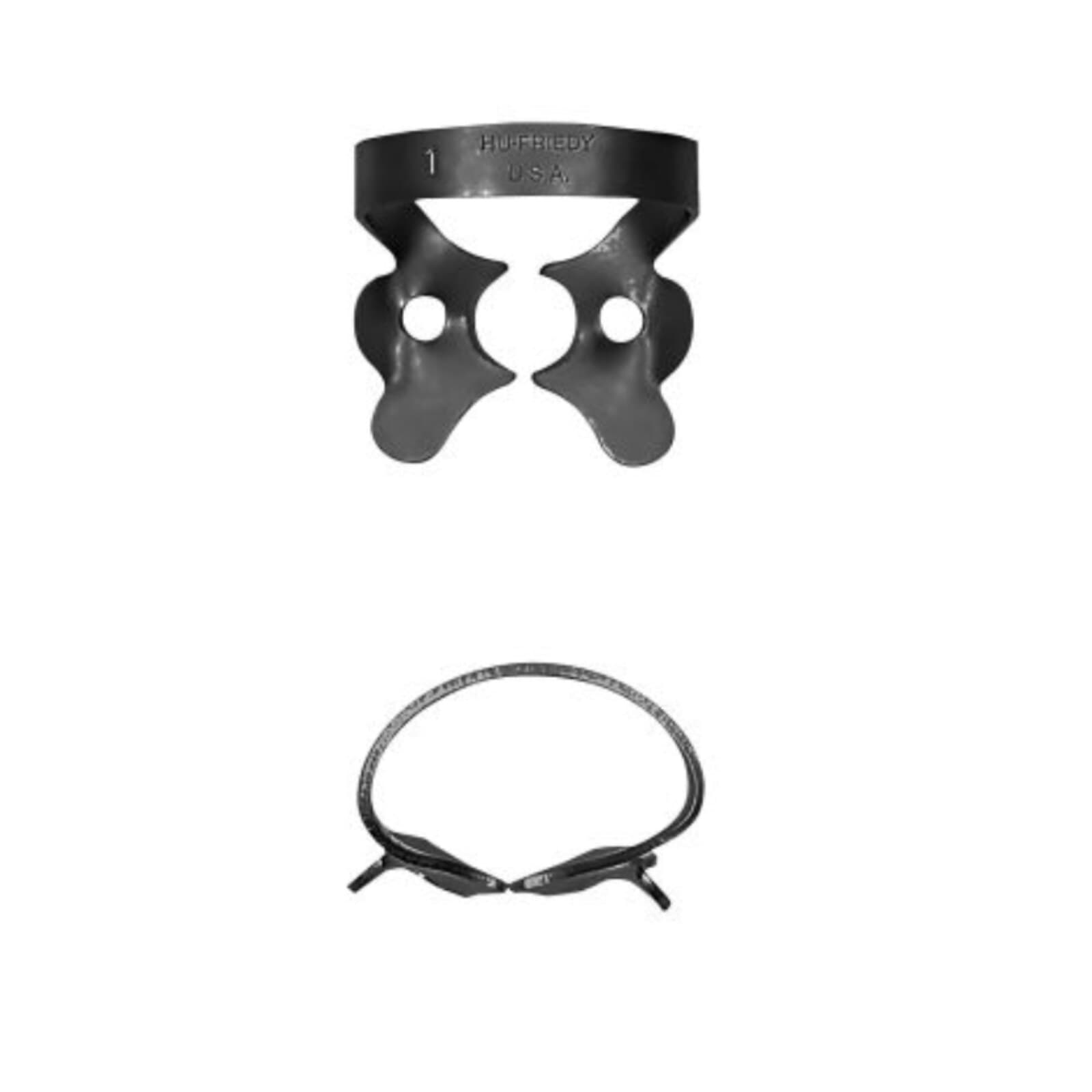 Hu-Friedy Black Line Rubber Dam Clamp #1, Winged, Upper Premolars, Satin Steel, RDCM1X thumbnail 2