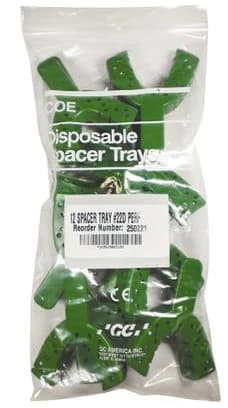GC America COE Disposable Perforated Spacer Trays, #22D Small Lower, Green, Full Arch, 12/Pk, 252212 thumbnail 7