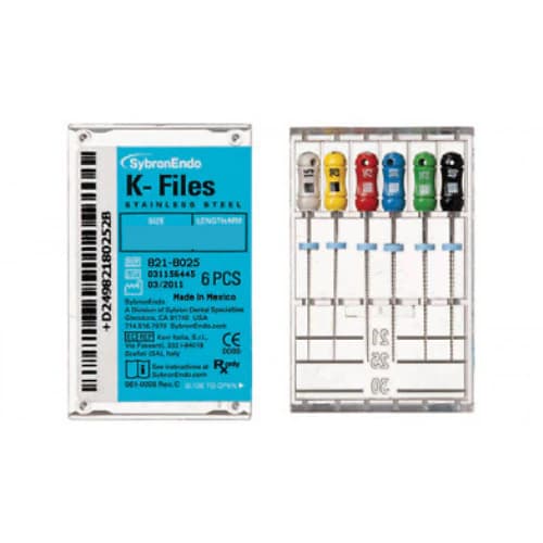 Kerr K-Files Stainless Steel Hand Files, 30mm, Size #80, Black, 6/Box thumbnail 3