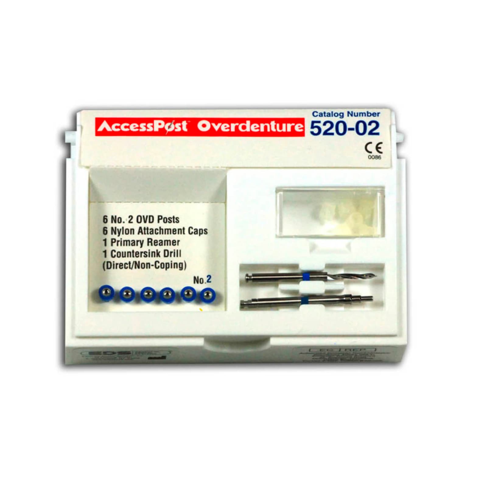 AccessPost Overdenture Stainless Steel Refills Size 2 Blue, 6/Kit, 01KTXKZGHS1MWGG7475GB6CM78 - AccessPost Overdenture Stainless Refills Size-2/Blue - Image 1