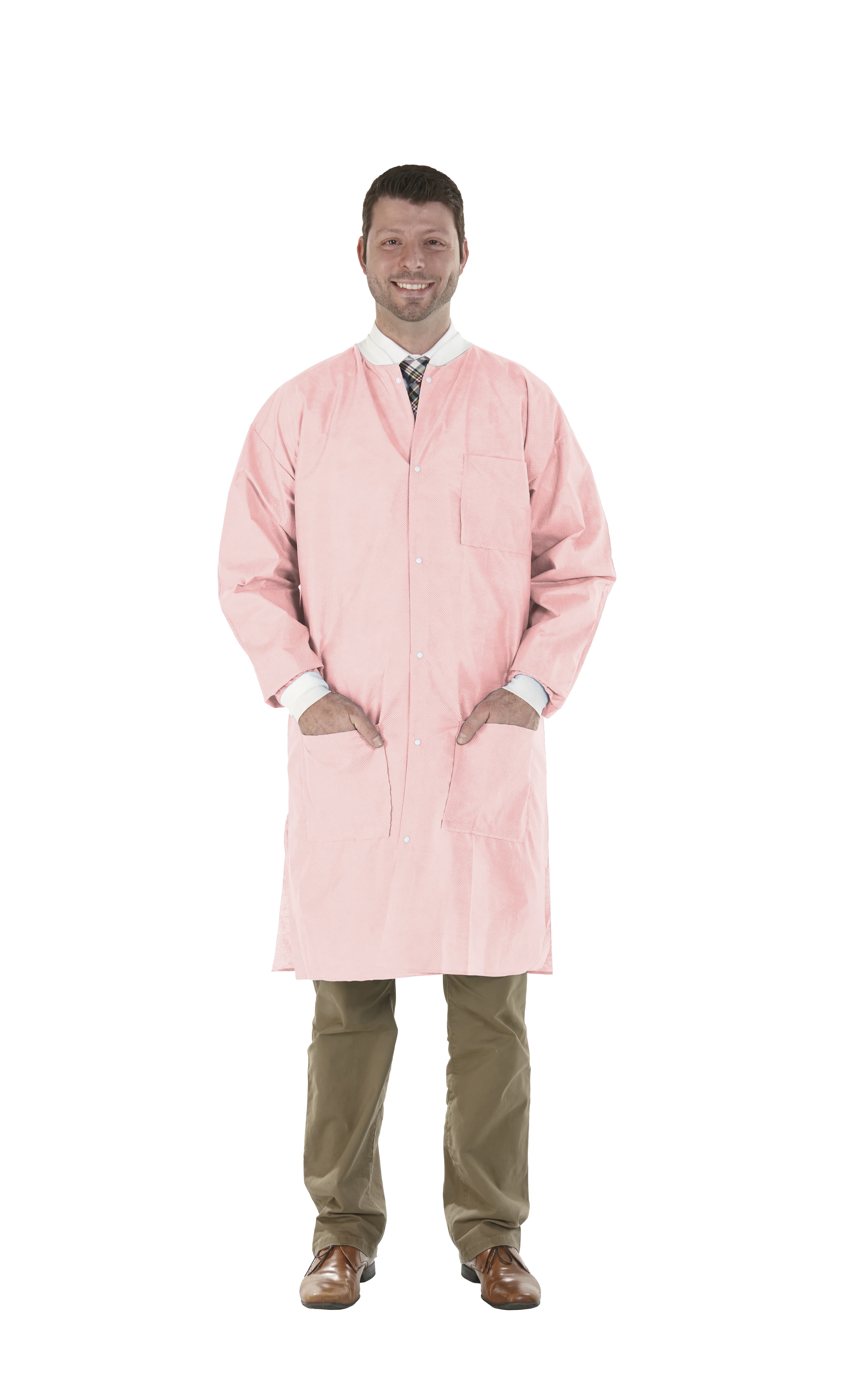 SafeWear High Performance Lab Coat, Pretty Pink, Small, 12/Pack, 8108-A thumbnail 9