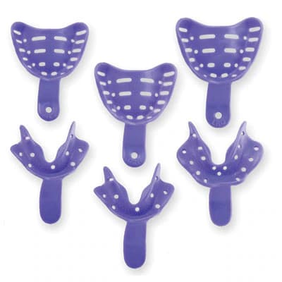 Keystone Tray-Aways Disposable Perforated Edentulous Impression Trays, #2 Lower, Small, Purple, 12/Pk, 0921599 thumbnail 2