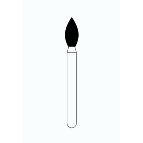 NTI Diamond Bur, Ultra Fine Grit, Pointed Football, Friction Grip, #368-023 (UF368-023), 2.3 mm Diameter, 5.0 mm Length, 5/Pack thumbnail 2