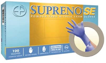 Microflex Supreno SE Nitrile Exam Gloves, Powder Free, Non-Sterile, Textured, Small, Blue, 100/Box, SU-690-S thumbnail 2