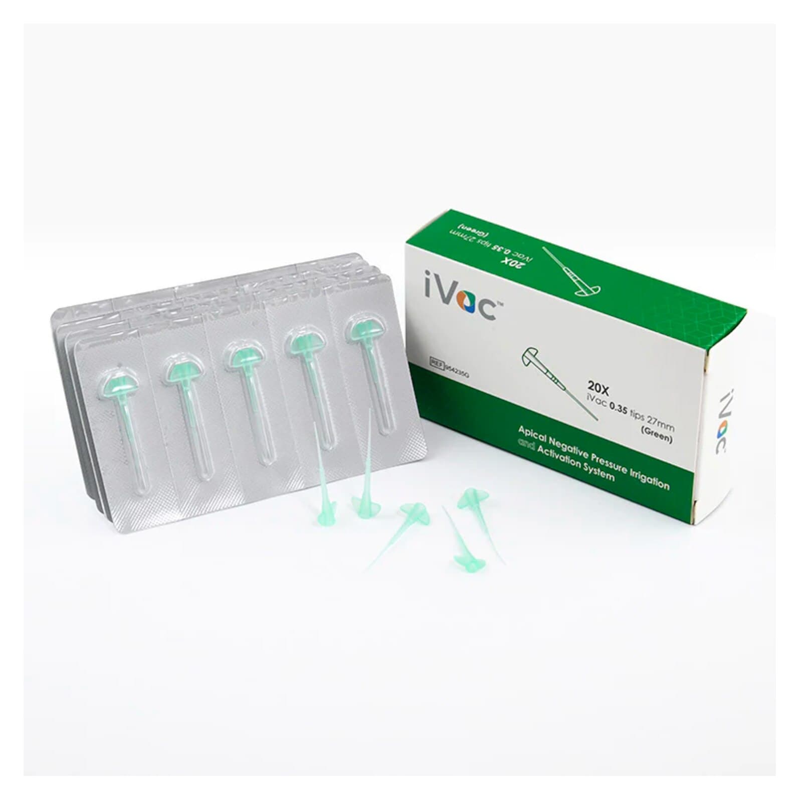 Pac-Dent iVac Apical Negative Pressure Irrigation System Tips, 0.35 mm, 27 mm, Green, 20/Pkg, 954235G thumbnail 3