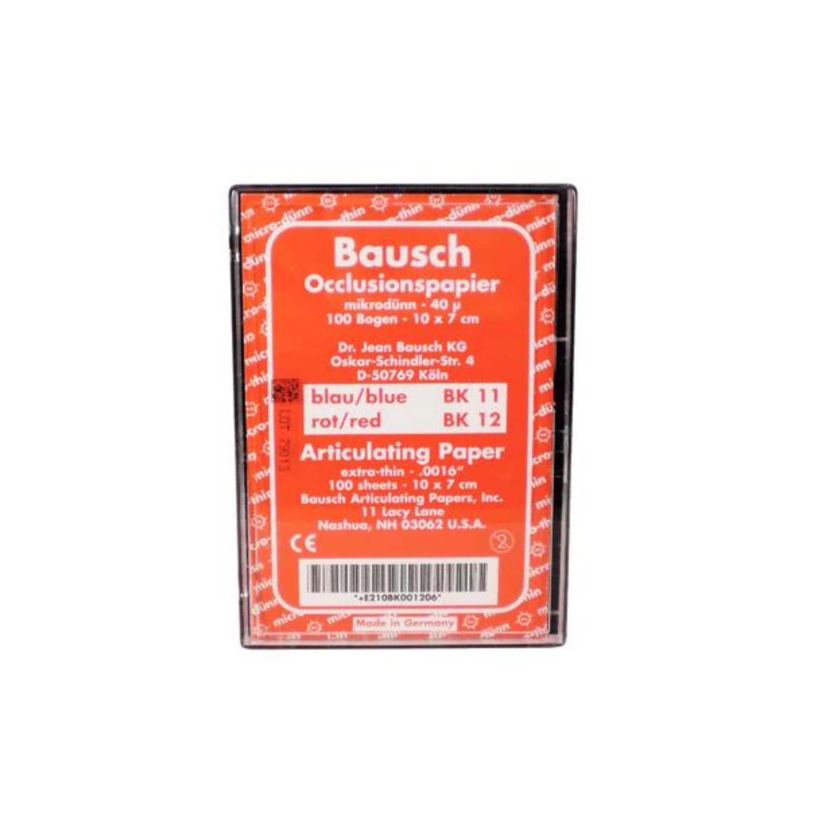 Bausch Arti-Check Articulating Paper, Full Mouth Sheets, Red, 40 Micron (0.0016"), 100 Sheets, BK-12 thumbnail 2