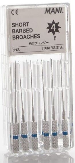 Mani Short Barbed Broaches, #3 XF, 21 mm, Non-Sterile, Metal Handle, 6/Pk thumbnail 2
