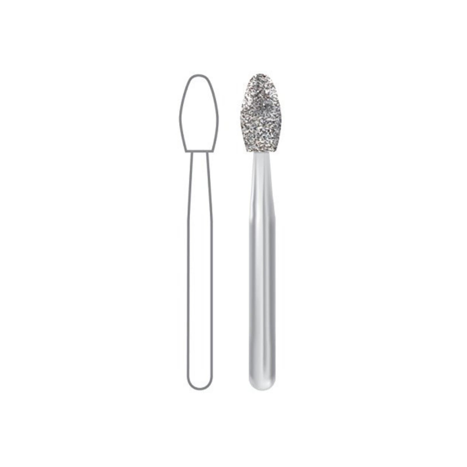 Midwest® Multi-Use Diamond Bur FG #379-023M, Medium Grit, Esthetic Trimming Egg (Football), 2.3 mm Diameter, 4.3 mm Length, Friction Grip, 5/Pkg thumbnail 2