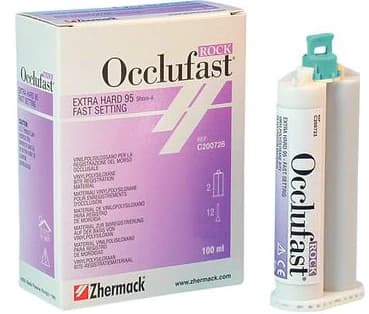 Occlufast Rock Bite Registration Material, A-Silicone, Fast Set 60 Seconds, 2 x 50 mL Cartridges with 12 Mixing Tips, C200726 thumbnail 7