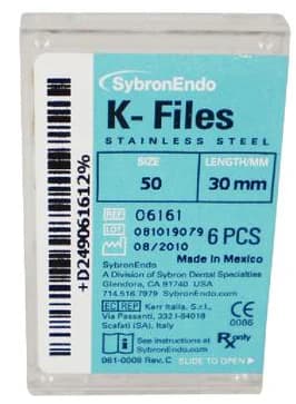 Kerr K-Files #50, 30mm, Stainless Steel, Yellow, 6/Pack, 06161 thumbnail 8