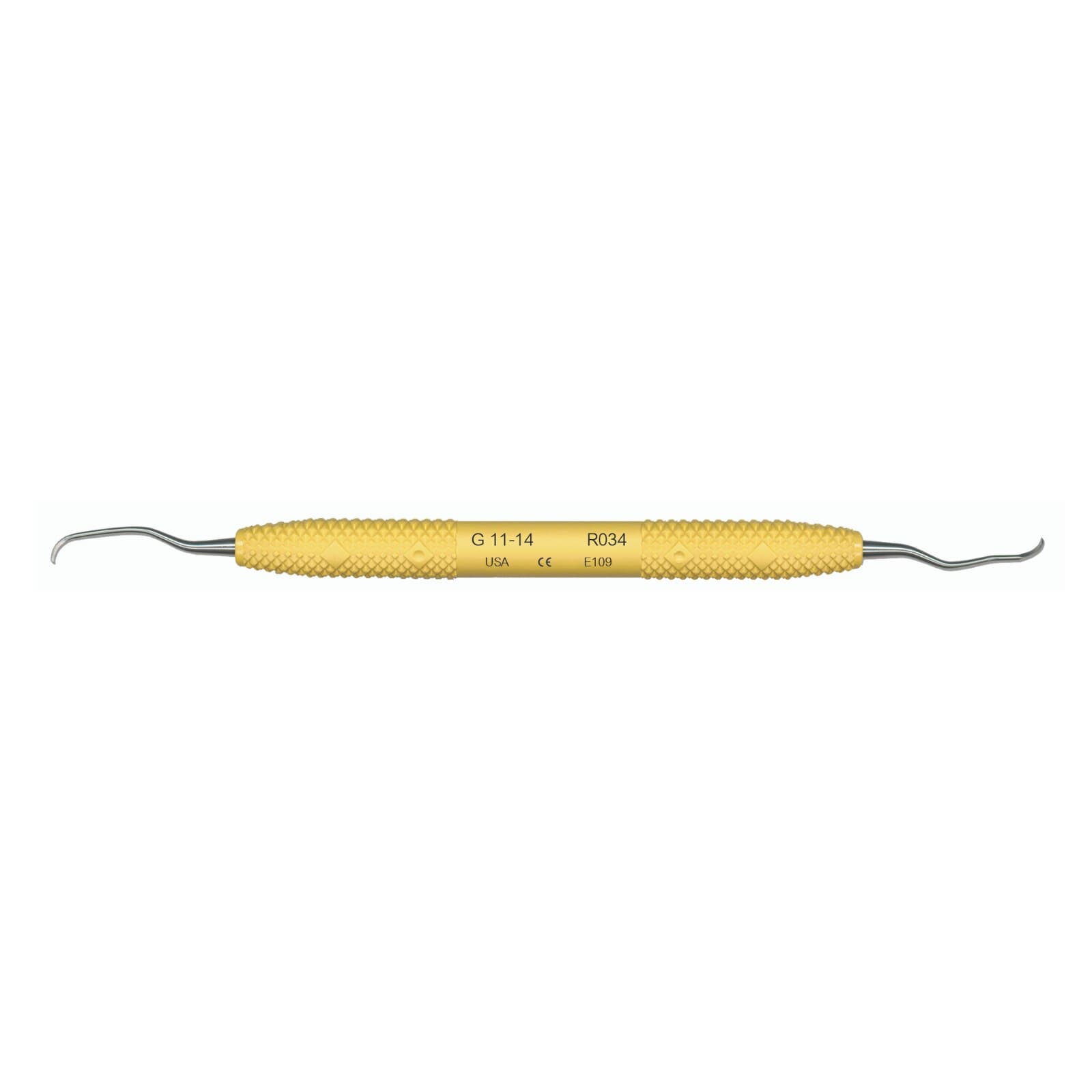 PDT Amazing Gracey Curette, Double-Ended, 11/14, Quadrant Specific, Yellow Resin Handle, 1/Pk, R034 thumbnail 7