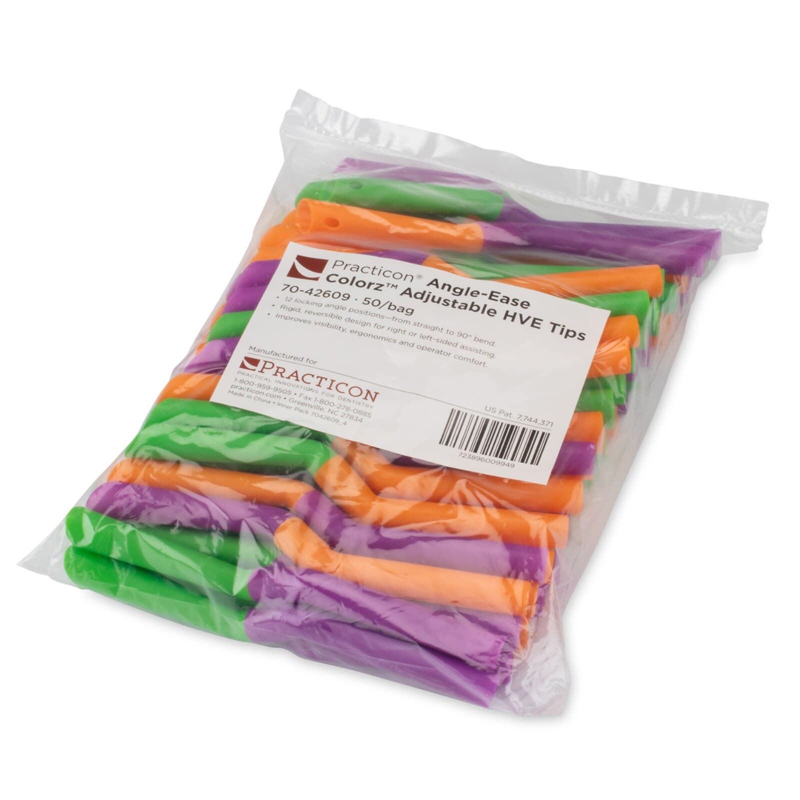 Angle-Ease Colorz Adjustable HVE Tips, Assorted Neon Colors, 50/Pack thumbnail 3