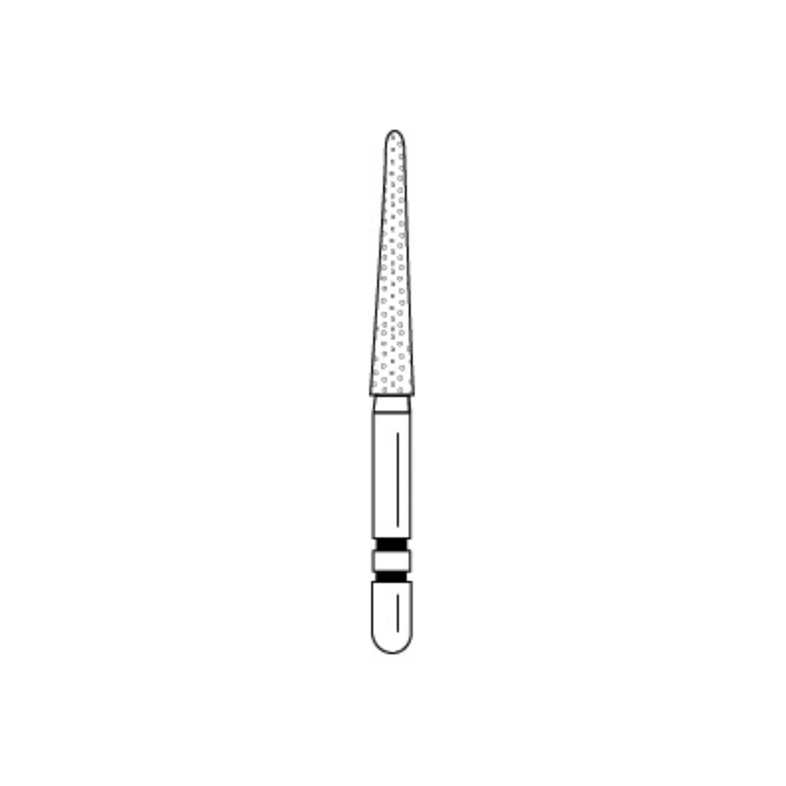 Two Striper® Diamond Bur FG, Very Fine, Round End Taper, #799.11, 1.8 mm Major/0.8 mm Minor Diameter, 11 mm Length, 5/Pkg, 2015535 thumbnail 2