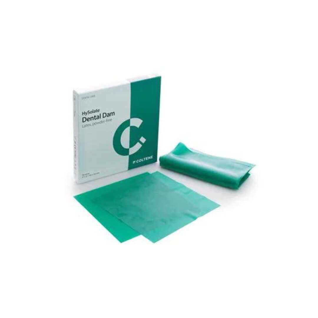 HySolate Latex Dental Dam, 6" x 6" (152 x 152 mm), Medium Gauge, Green, Powder-Free, 360/Box, 60034423 thumbnail 3