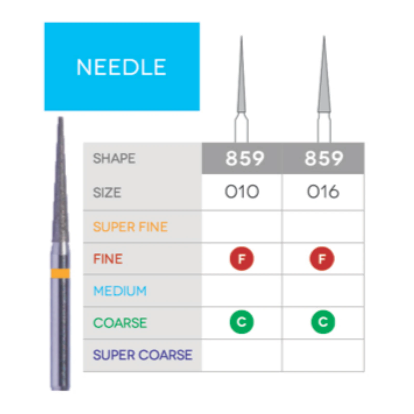 Sabur Needle Diamond 859-010C, 10/Pk - Sabur Needle Diamond 859-010C 10/Pk - Image 1