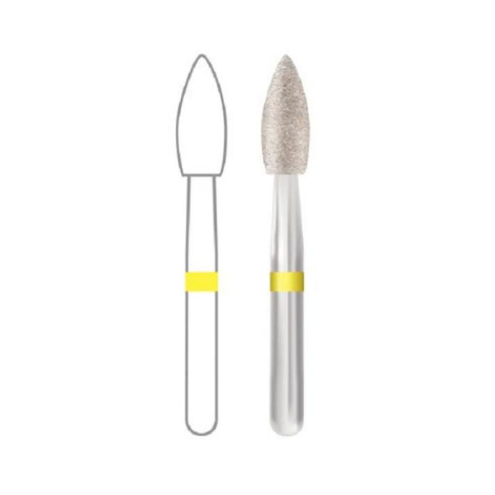 Midwest Multi-Use Diamond Bur FG 368-016M, Medium Grit, Football Shape, Friction Grip, 1.6 mm Diameter, 3.25 mm Length, 5/Pk thumbnail 2