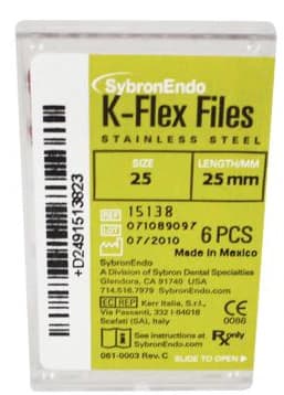 Kerr K-Flex Files, Stainless Steel, Size #25, 25mm, Red, 6/Pack, 15138 thumbnail 12