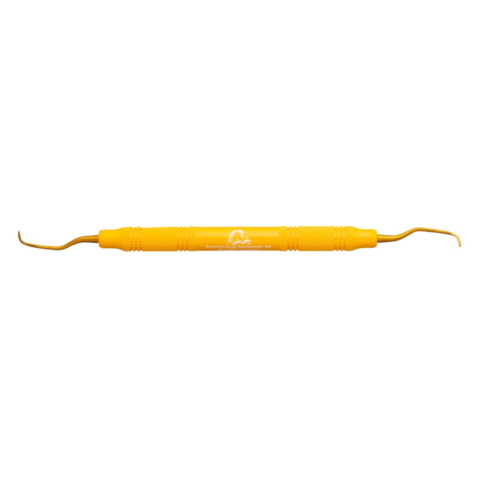 American Eagle Instruments Double Gracey Posterior Curette, XP Technology, Yellow EagleLite Resin Handle, Double End, 3/8", AEDGPXPX thumbnail 3