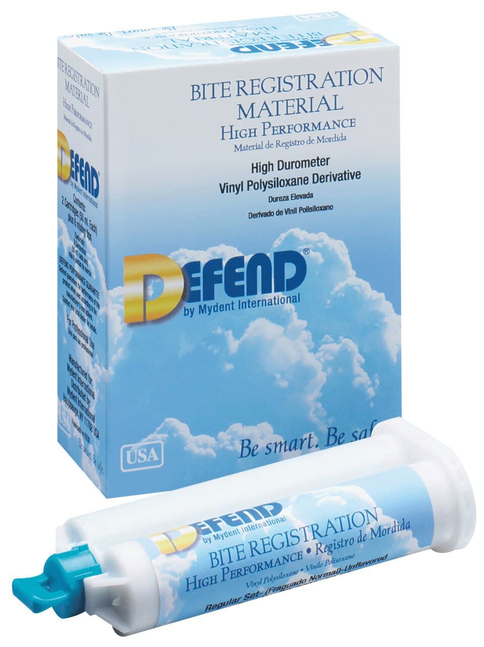 Defend Bite Registration Material, Fast Set, Mint Chocolate Chip, Light Blue, 2 x 50 mL Cartridges with Mixing Tips, BR-9004 thumbnail 6