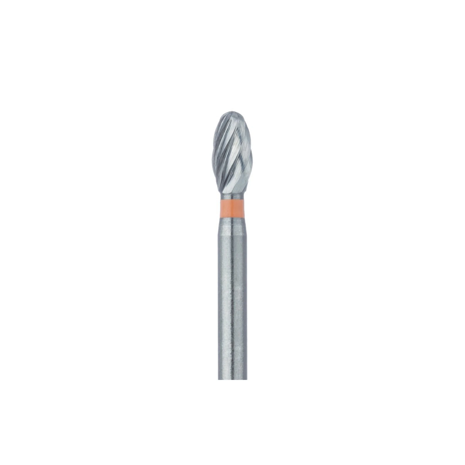 Meisinger Tungsten Carbide Twist Trimming and Finishing Bur, Friction Grip, Egg/Football, #7408, 2.3 mm, Fine (8-12 Flutes), Orange, 5/Pk, D0379-023-FG thumbnail 2