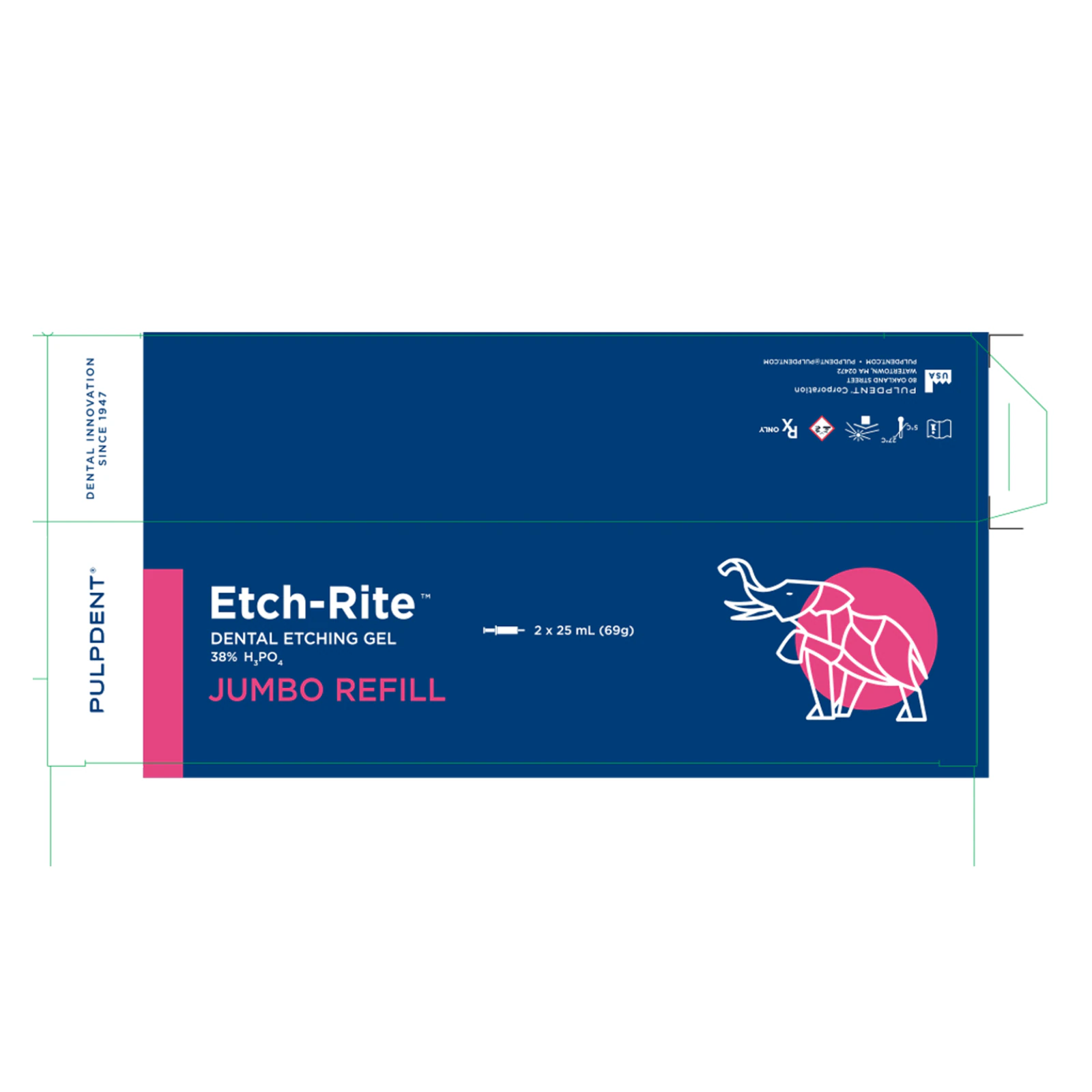 Pulpdent Etch-Rite 38% Phosphoric Acid Dental Etching Gel, Jumbo Syringe Refill, 2 x 25 mL, Blue, ET-50R thumbnail 10