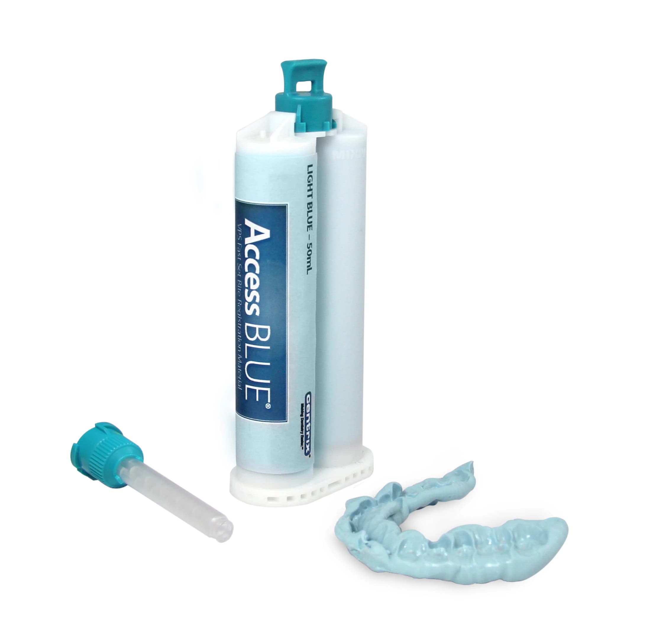Access BLUE® VPS Bite Registration Material, Fast Set, 2 x 50 mL Cartridges with 6 Mixing Tips, 360006 thumbnail 2
