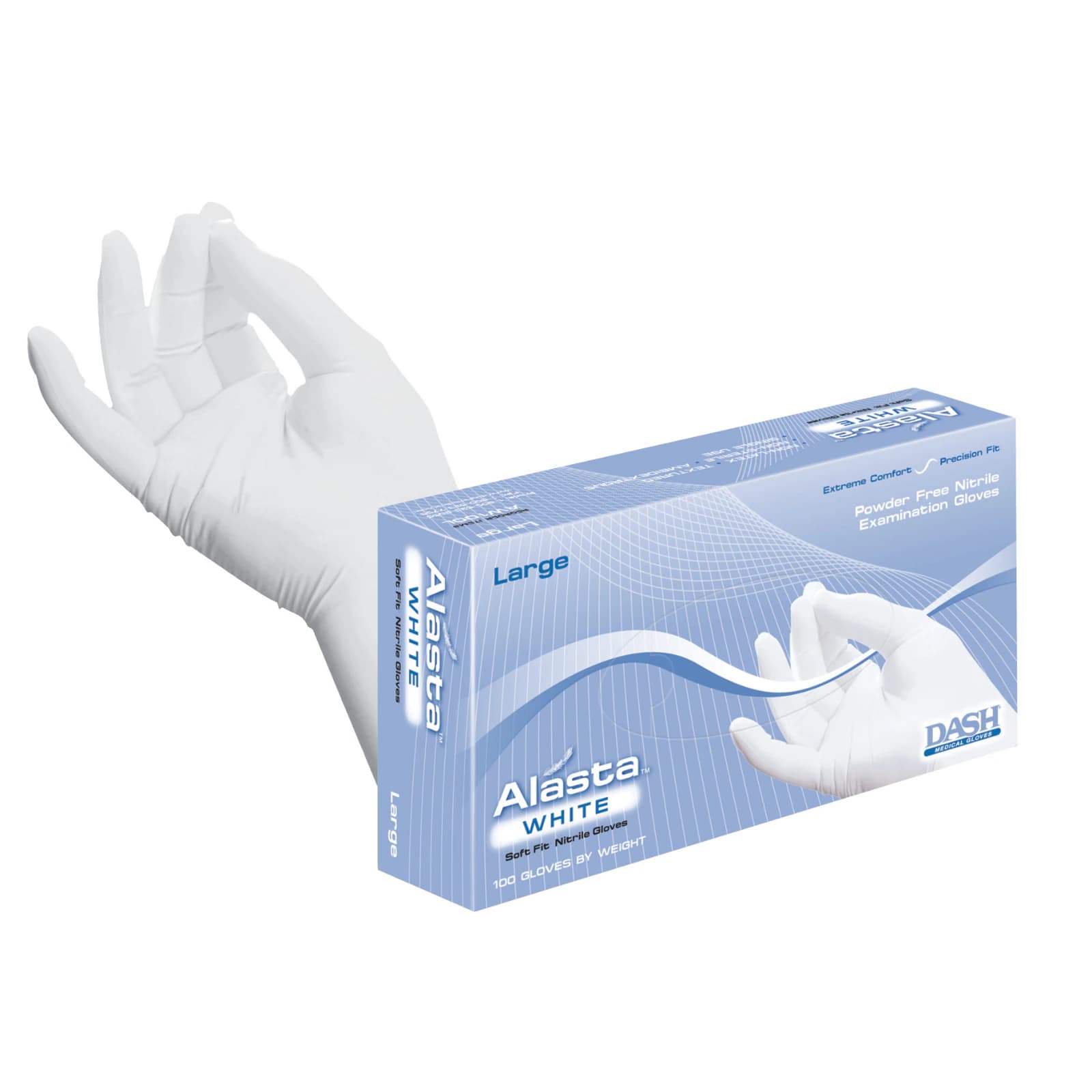 Alasta™ White Nitrile Powder-Free Exam Gloves, Small, Textured, 100/Box, AW100S thumbnail 15