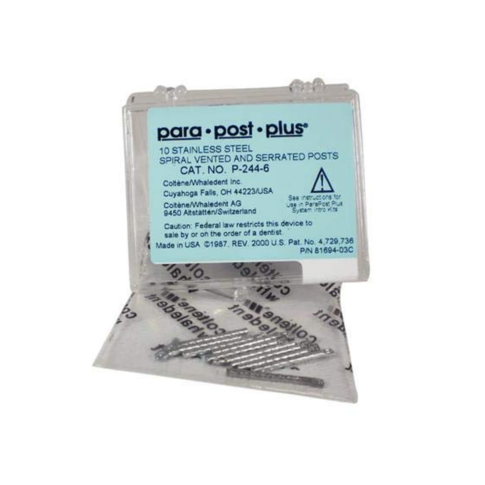 ParaPost Plus Stainless Steel Post, Size 6 (0.060"/1.5mm), Black, 25/Pack, P2446B thumbnail 2